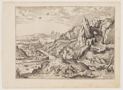 Abraham and Isaac on the Way to Sacrifice, from Landscapes with Biblical and Mythological Scenes by Hieronymus Cock