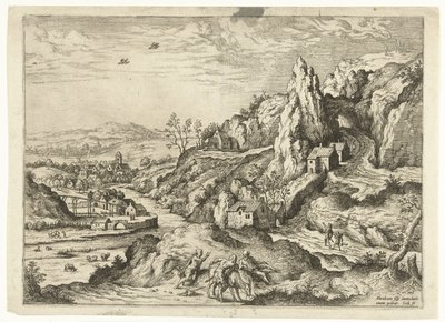 Abraham and Isaac on the Way to the Sacrifice (Landscapes with Biblical and Mythological Scenes) by Hieronymus Cock