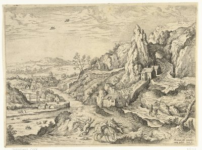 Abraham and Isaac on the Way to the Sacrifice (Landscapes with Biblical and Mythological Scenes series) by Hieronymus Cock