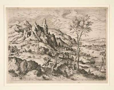 Daphne Persecuted by Apollo, from Landscapes with Biblical and Mythological Scenes by Hieronymus Cock
