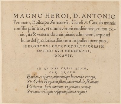 Dedication Page by Hieronymus Cock