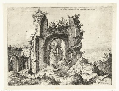 First View of the Baths of Caracalla (Roman Ruins) by Hieronymus Cock
