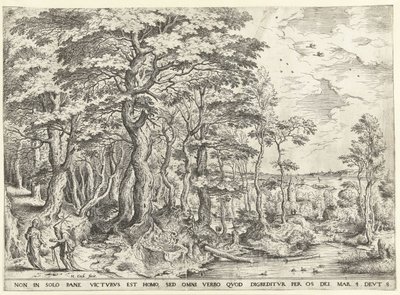 Landscape with the Temptation of Christ by Hieronymus Cock
