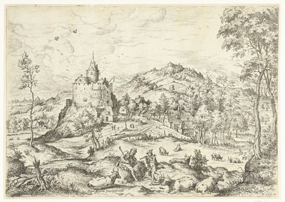 Mercury and Argus (series title: Landscapes with biblical and mythological scenes) by Hieronymus Cock