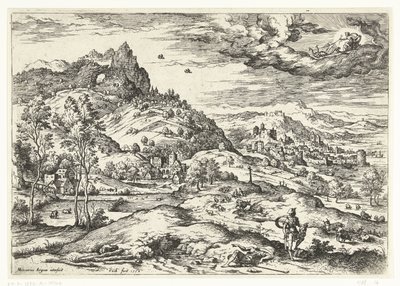 Mercury with the head of Argus (series title: Landscapes with biblical and mythological scenes) by Hieronymus Cock