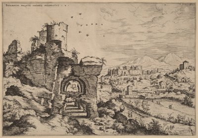 Ruins on the Palatine, Looking toward the Baths of Caracalla by Hieronymus Cock