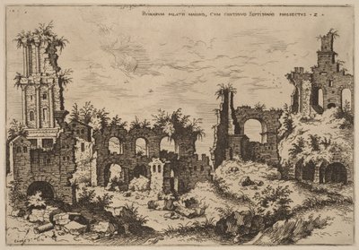 Ruins on the Palatine with the Septizonium by Hieronymus Cock