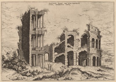 The Septizonium and the Colosseum by Hieronymus Cock