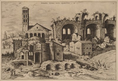 The Temple of Augustus and Faustina, the Temple of Divus Romulus, and the Basilica of Constantine by Hieronymus Cock