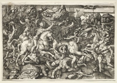Combat between Horsemen by Hieronymus Hopfer
