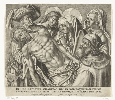The Body of the Dead Christ Being Carried by Hieronymus Wierix