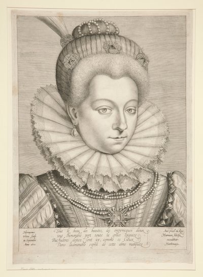 Portrait of Catherine Henriette de Balzac by Hieronymus Wierix