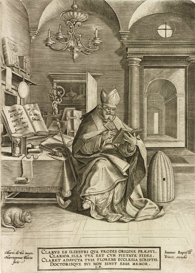 Saint Ambrose, from the series The Four Fathers of the Church by Hieronymus or Jerome Wierix