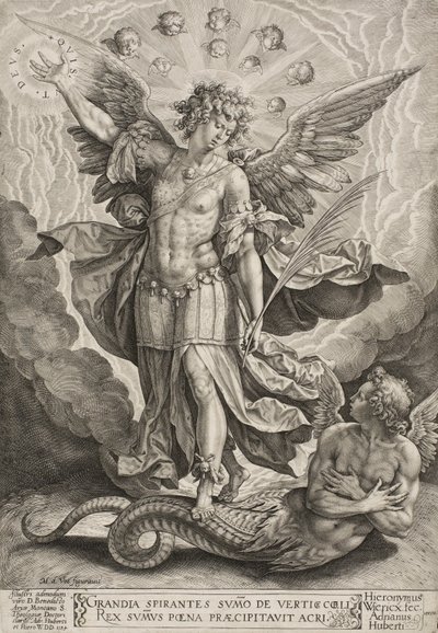 St Michael Triumphing Over the Dragon by Hieronymus or Jerome Wierix