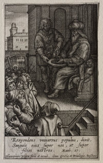 The Passion: Pilate Washing His Hands by Hieronymus or Jerome Wierix