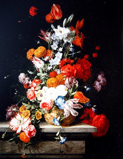 Mixed Flowers in a Gilt Vase by Hieronymus the Elder Galle
