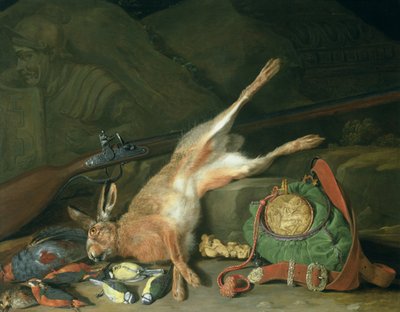 Still Life of a Hare with Hunting Equipment by Hieronymus the Elder Galle