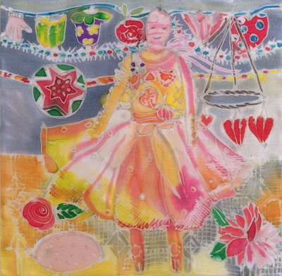 Fairy with Hearts and Flowers by Hilary Simon