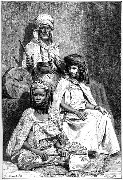 Arab Mendicant, Biskra and El-kantra Women by Hildibrand
