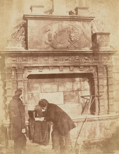 D.O. Hill and a Friend at the Bethune Monument, Greyfriars, Edinburgh by Hill and Adamson