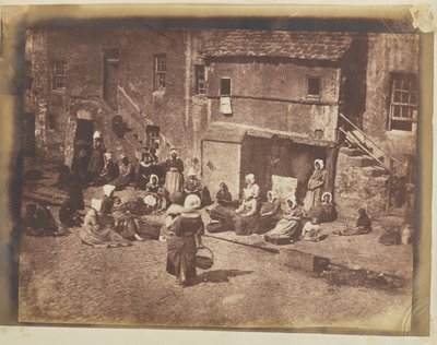 Fishergate, St Andrews, Women and Children Baiting the Lines by Hill and Adamson
