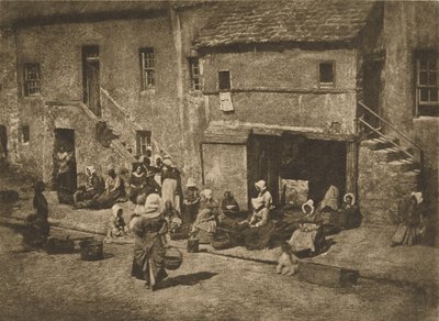 Women and Children Baiting the Lines, Fishergate, St Andrews by Hill and Adamson