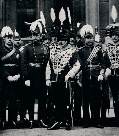 The future King Edward VII and officers of the Queen