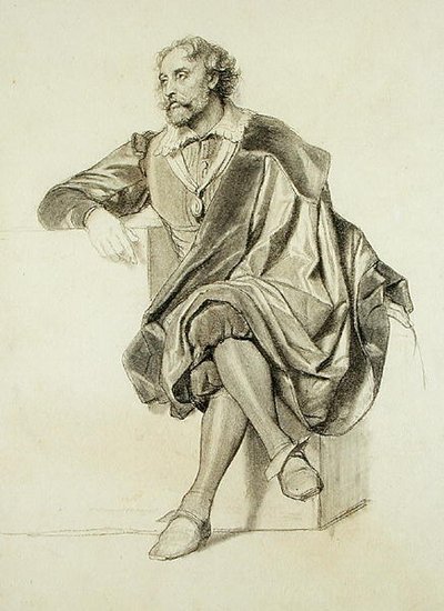 Study for the Portrait of Peter Paul Rubens (1577-1640) by Paul Delaroche