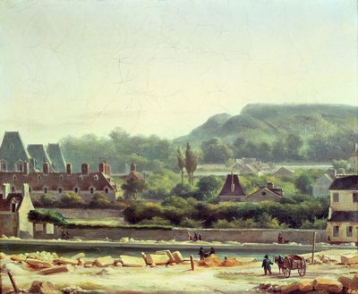 The Hopital Saint-Louis and the Buttes-Chaumont in 1830 by Hippolyte Adam
