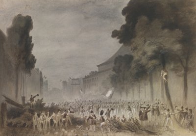 The July Revolution on the Grands Boulevards of Paris, 1830 by Hippolyte Bellange