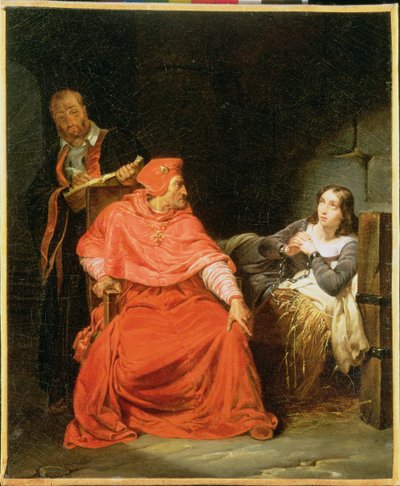 Joan of Arc (1412-31) Interrogated by the Cardinal of Winchester by Hippolyte Delaroche