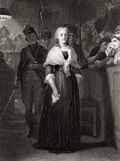 Marie Antoinette before the Revolutionary Tribunal Court, October 14 1793, engraved by William French by Hippolyte Delaroche
