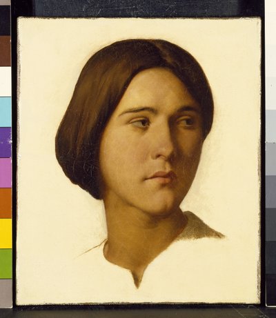 Head of a Young Woman Looking to Her Left by Hippolyte Flandrin