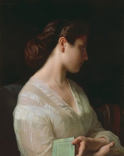 Portrait of a Girl (Study of a Young Girl called the Young Greek). 1863 by Hippolyte Flandrin