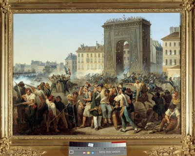 Battle of the Gate Saint Denis, 28 July 1830 by Hippolyte Lecomte