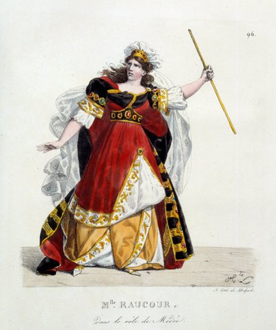 French actress Mademoiselle Raucourt (died 1815) in the role of Medea in the Comedie Francaise. Lithography by Hippolyte Lecomte (1781-1857) by Hippolyte Lecomte