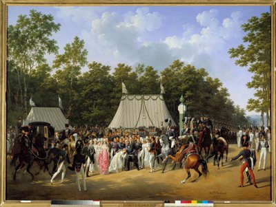 King Louis XVIII Receiving Marie Caroline Fernande Louise of Naples by Hippolyte Lecomte