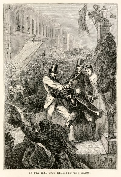 If Fix had not received the blow, from Around the World in Eighty Days by Jules Verne by Hippolyte Leon after Benett