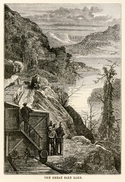 The Great Salt Lake, from Around the World in Eighty Days by Jules Verne by Hippolyte Leon after Benett