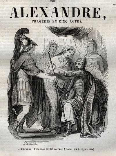 Alexander. With my friendship receive Axiane (engraving) by Hippolyte Louis Pauquet