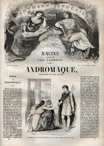 Andromaque tragedy in five acts - engraving in 