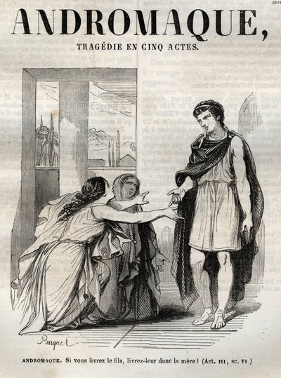 Andromaque tragedie in five acts - Engraving in 