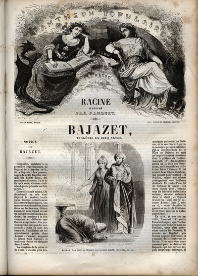 Bajazet tragedy in five acts by Jean Racine - engraving in Oeuvres de Jean Racine illustrated by Pauquet and notice by Emile de La Bedolliere - 1851 by Hippolyte Louis Pauquet
