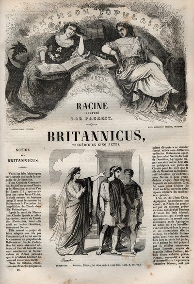 Britannicus tragedy in five acts - engraving in Works of Jean Racine illustrated by Pauquet and notice by Emile de La Bedolliere - 1851 by Hippolyte Louis Pauquet