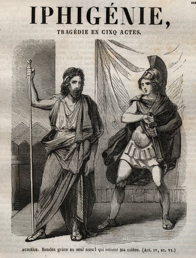 Iphigenie tragedy by Jean Racine (engraving in Oeuvres de Jean Racine illustrated by Pauquet and notice by Emile de La Bedolliere - 1851) by Hippolyte Louis Pauquet