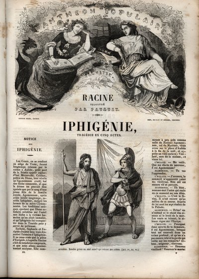Iphigenie tragedie by Jean Racine (engraving) by Hippolyte Louis Pauquet