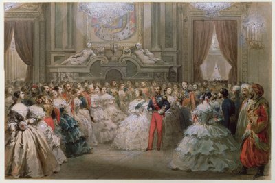 Queen Victoria and Prince Albert at a Gala Dinner Given by Napoleon III and Eugenie, 1853 by Hippolyte Louis Pauquet