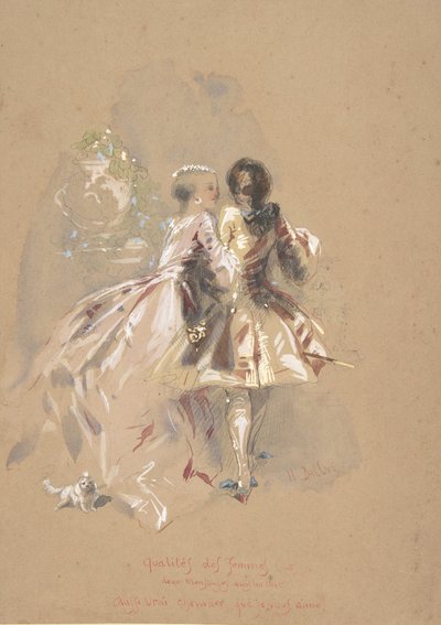 Young Couple Seen From Behind by Hippolyte Omer Ballue