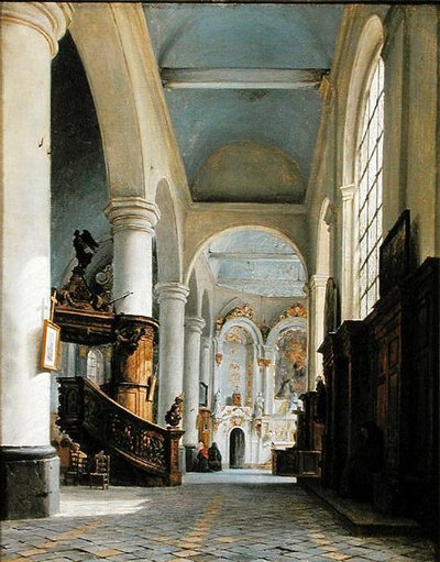 Interior of the Church of St. Denis, Saint-Omer, 1835 by Hippolyte Victor Valentin Sebron