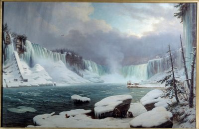The Great Niagara Cataract, Winter Effect. View of Niagara Falls by Hippolyte Victor Valentin Sebron